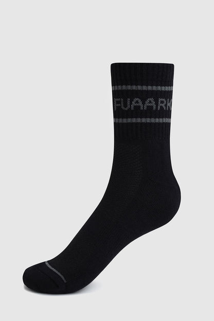 Black quarter socks by Fuaark Nz, showcasing a comfortable fit and stylish design perfect for everyday wear.