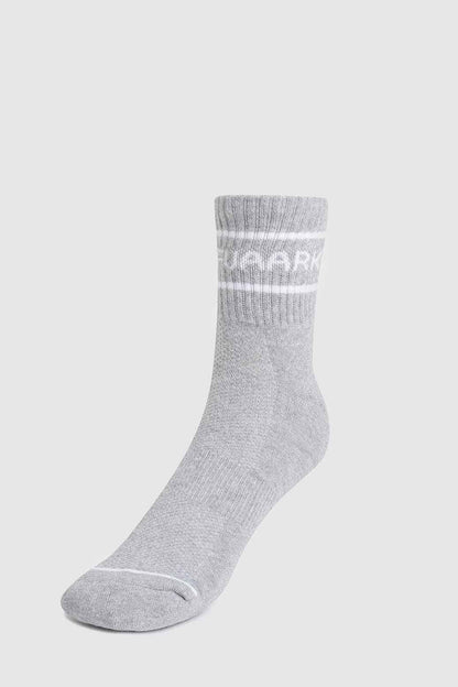 Light grey Fuaark NZ premium quarter-length athletic socks, designed for comfort and active lifestyles.