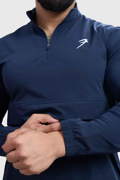 Navy blue Fuaark NZ sweater featuring a classic pullover design, soft knit fabric, and ribbed cuffs and hem.