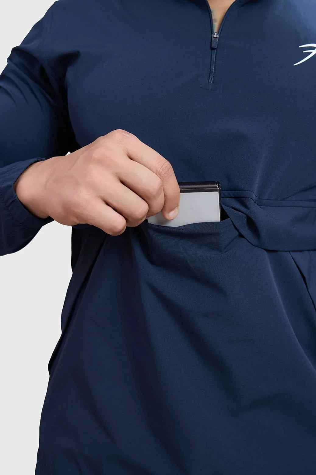 Navy blue fleece pullover sweater by Fuaark Nz featuring a cozy, relaxed fit and soft fabric for casual wear.