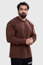 Brown Shell Raw Sweatshirt by Fuaark Nz, casual sweatshirt with a cozy fit and textured shell pattern, ideal for comfortable everyday wear.