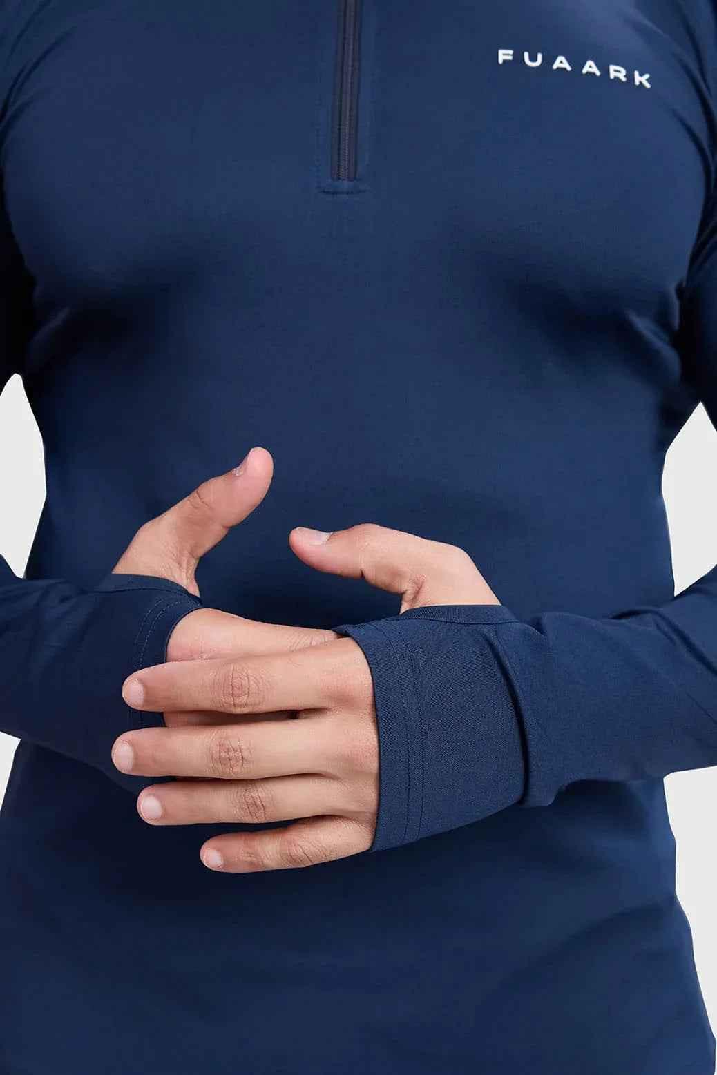 Fuaark Nz Axis Pullover Sweatshirt in navy, casual long-sleeve crewneck with ribbed cuffs and relaxed fit.