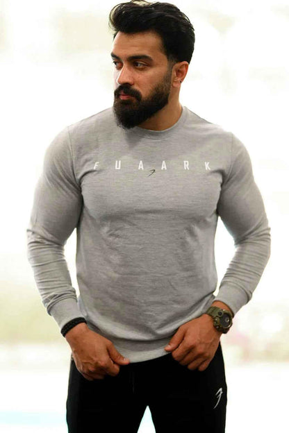 Light grey fall sweatshirt by Fuaark Nz, showcasing a cozy, casual sweatshirt with a relaxed fit and soft fabric.