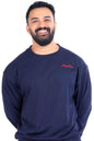 Fuaark Nz navy oversized Hustler sweatshirt, casual sweatshirt with a relaxed fit and branded logo visible on the front.
