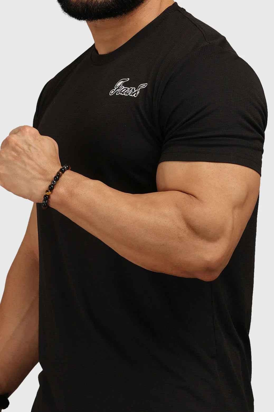 Fuaark Nz stylish black checks T-shirt with a regular fit, showcasing a trendy checkered pattern on soft fabric.
