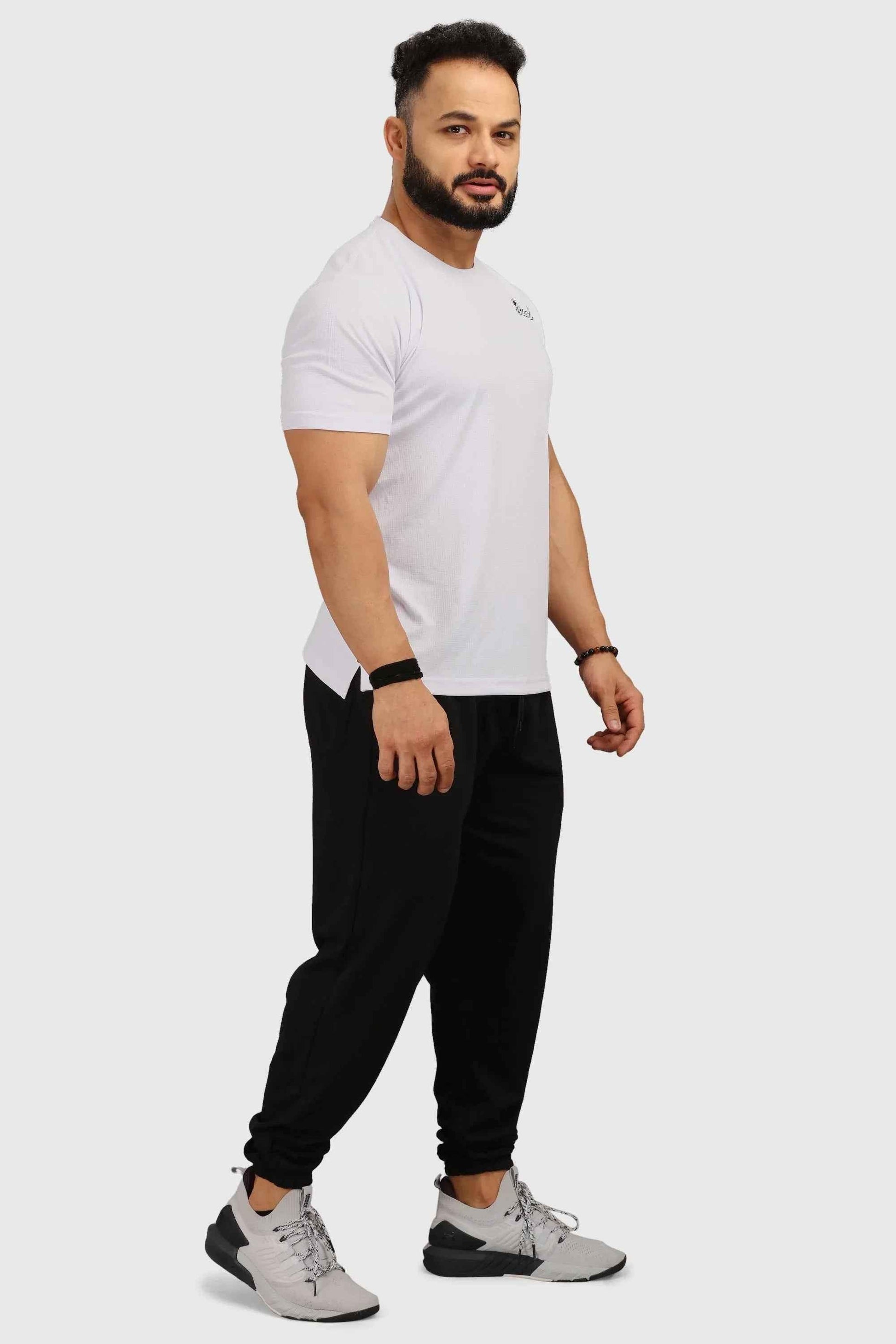 White Checks Regular T-shirt by Fuaark Nz, casual cotton T-shirt with a checkered pattern and classic fit.