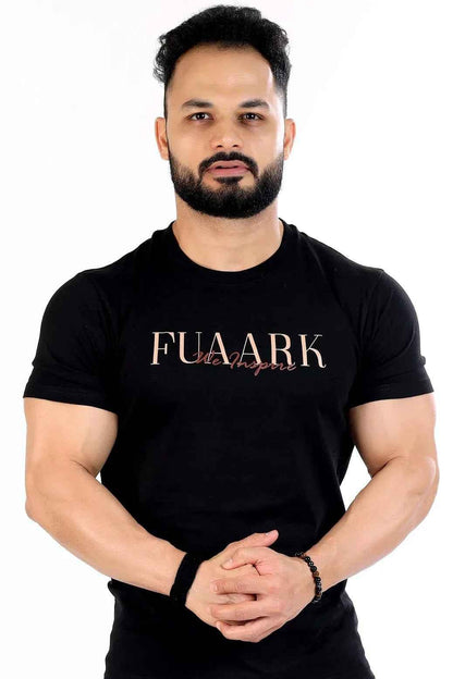 Fuaark Nz classic black and brown T-shirt, casual cotton T-shirt with a simple design, perfect for everyday wear.