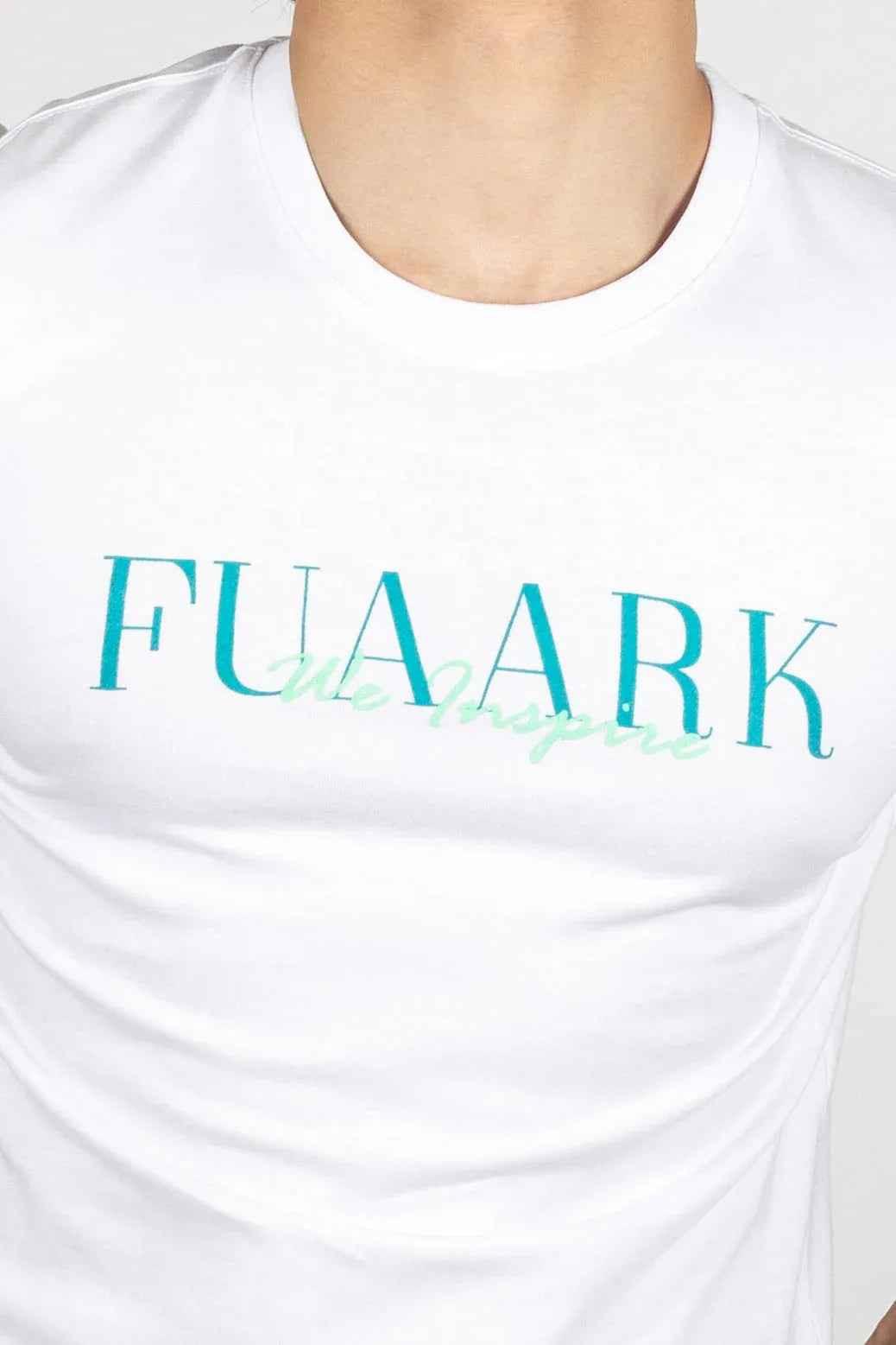 Fuaark Nz classic white T-shirt for men, made of soft cotton, showcasing a simple, timeless design and comfortable fit.