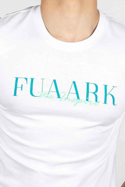 Fuaark Nz classic white T-shirt for men, made of soft cotton, showcasing a simple, timeless design and comfortable fit.