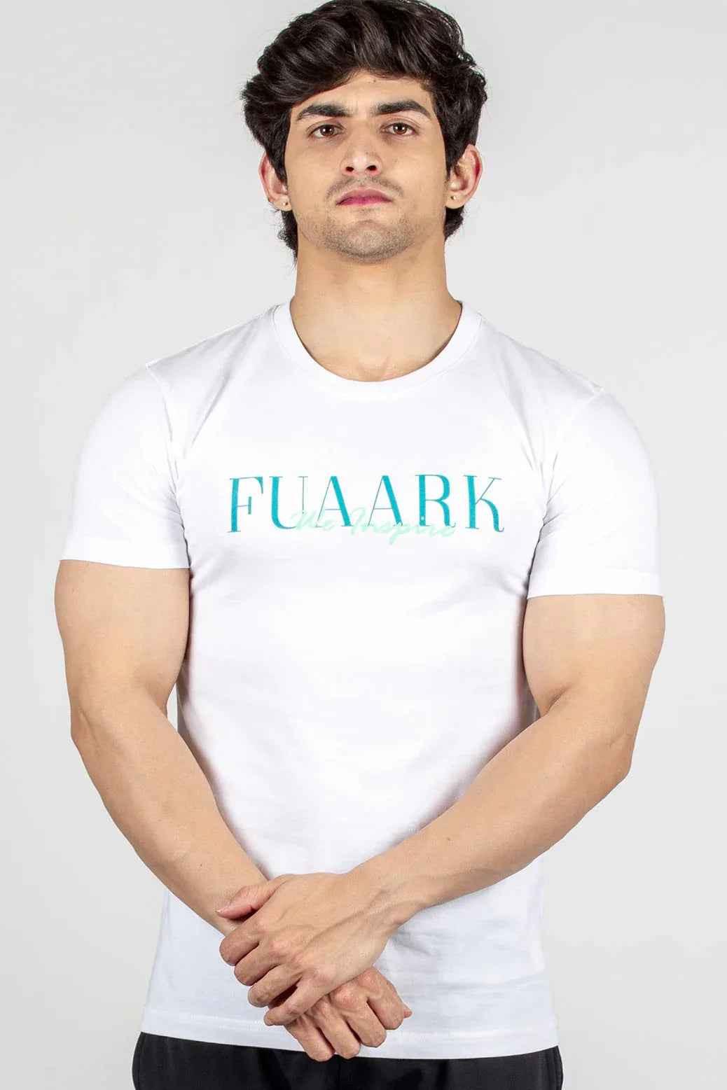 White classic T-shirt from Fuaark Nz, showcasing a simple, comfortable design perfect for timeless style and everyday wear.