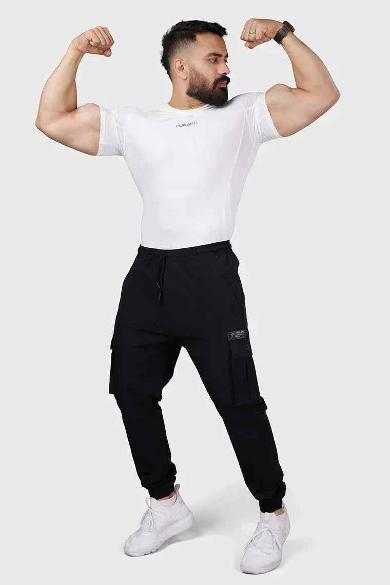 Fuaark Nz Compression 2.0 white T-shirt for men, showcasing sleek design and premium fabric for performance and comfort.