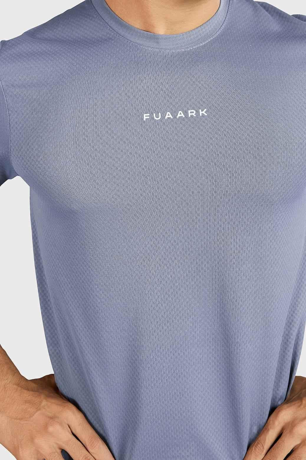 Grey Slate Performance Running T-Shirt by Fuaark Nz, lightweight and breathable athletic T-shirt for running and active wear.