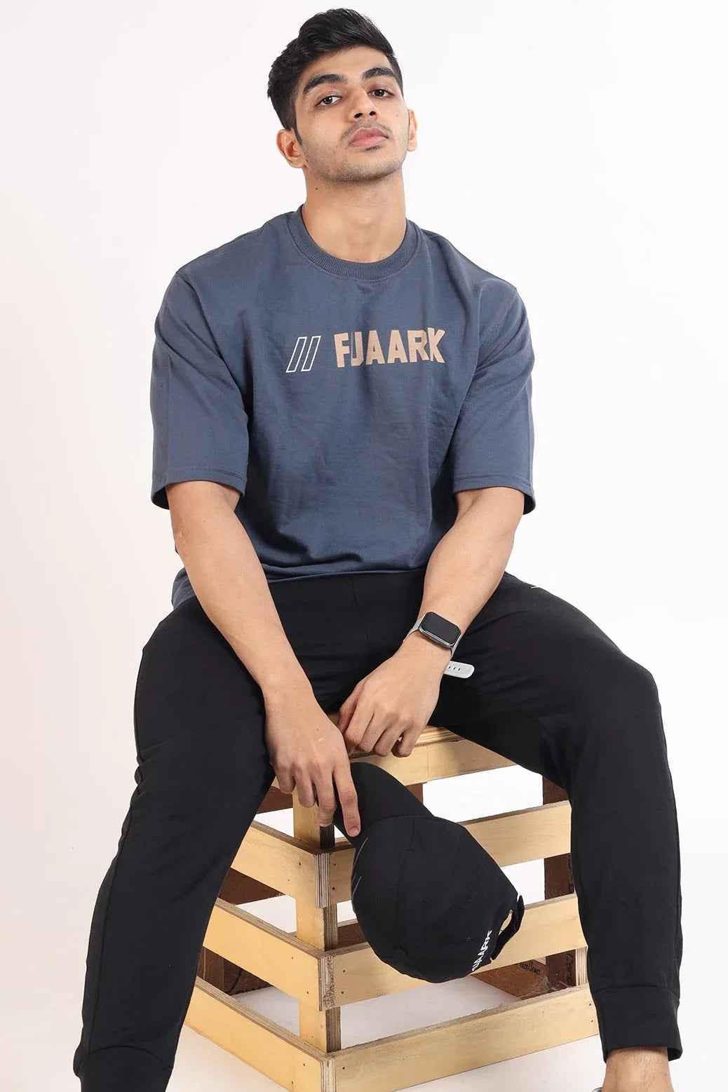 Fuaark Nz Greatest Oversized Grey T-Shirt, casual unisex T-shirt with relaxed fit and soft fabric, front view.