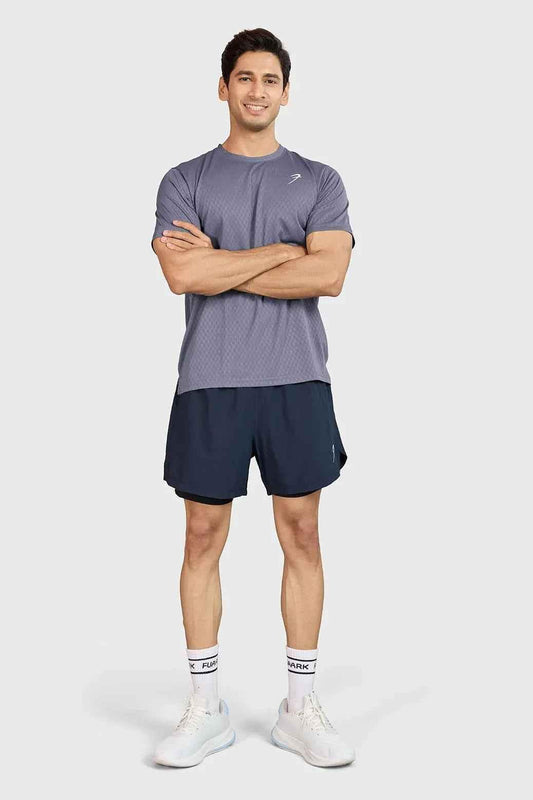 Fuaark NZ Motion Running T-shirt in grey, lightweight athletic T-shirt with moisture-wicking fabric for active wear.