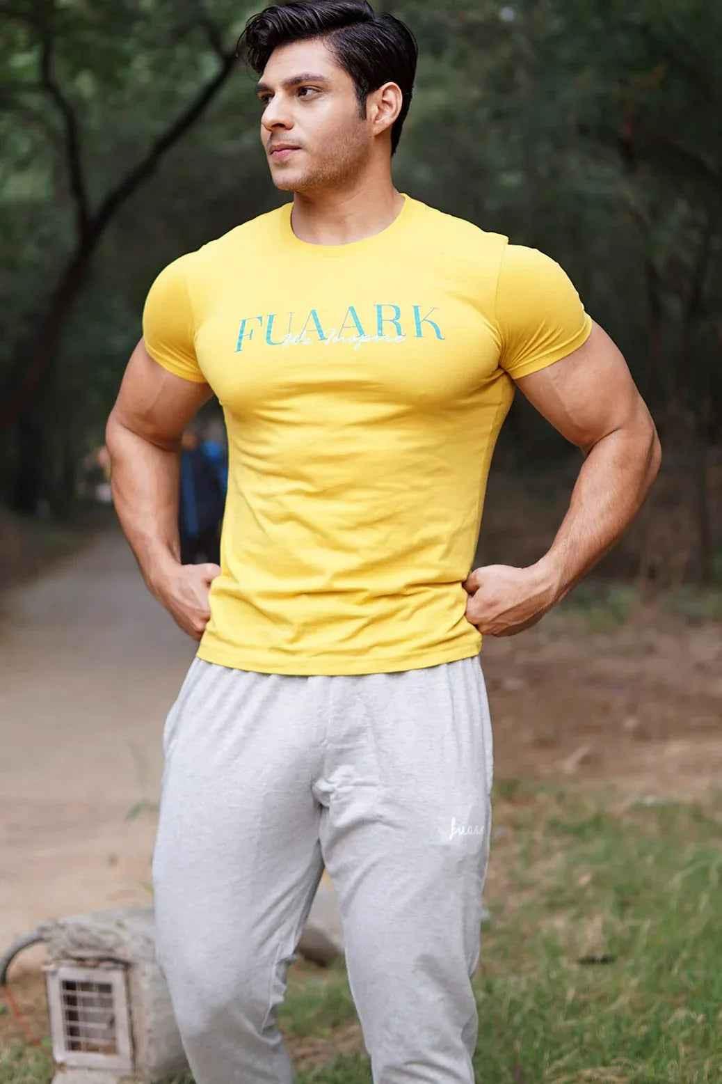 Mustard classic T-shirt by Fuaark Nz, made for everyday comfort, shown in a casual fit on a plain background.