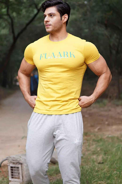 Mustard classic T-shirt by Fuaark Nz, made for everyday comfort, shown in a casual fit on a plain background.