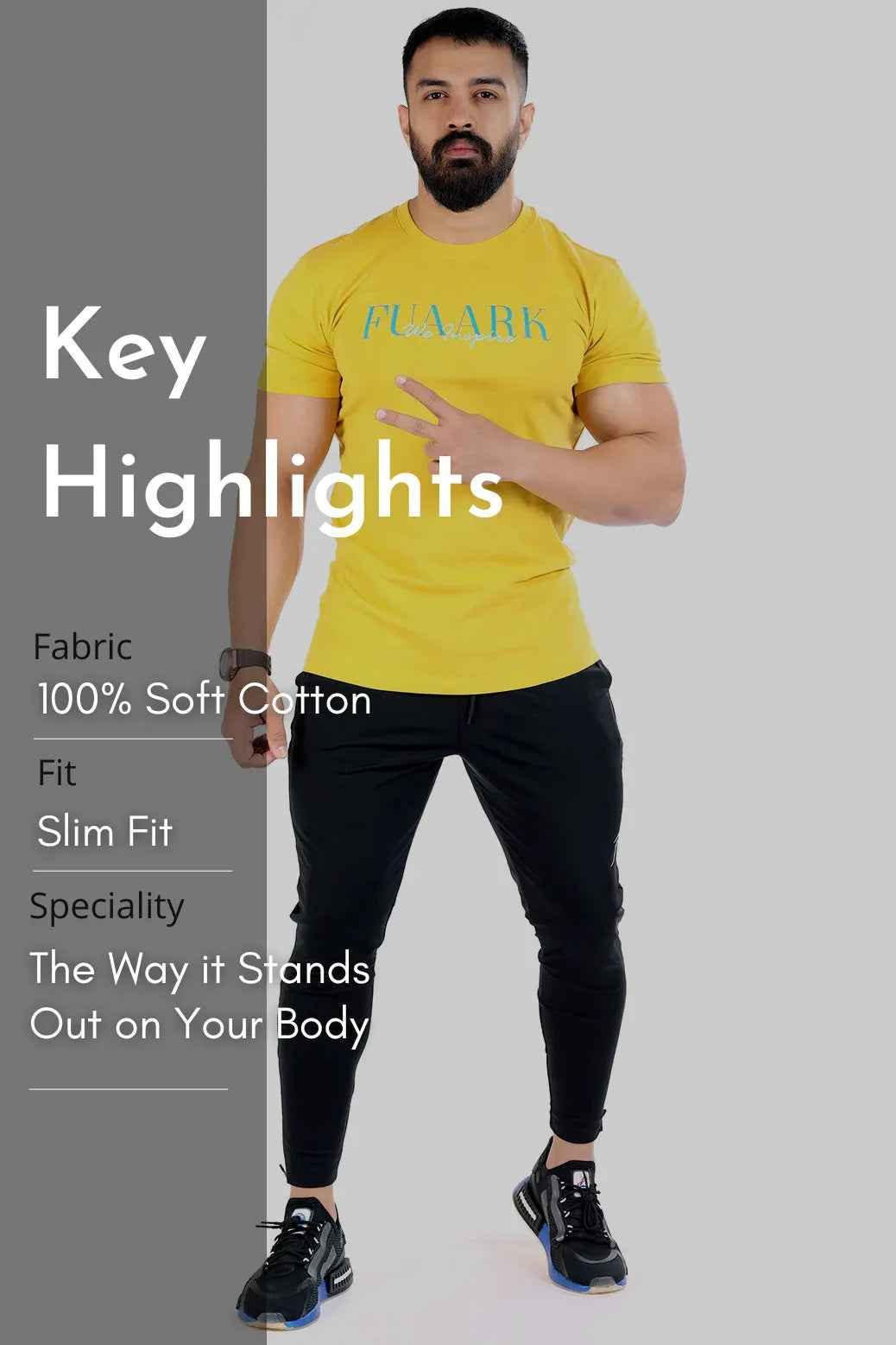Mustard classic T-shirt by Fuaark Nz, casual everyday wear, soft fabric, crew neck, simple design, for men and women.