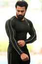 Black Revival Piping Fullsleeves T-shirt by Fuaark Nz, featuring piping details and a comfortable full-sleeve design.