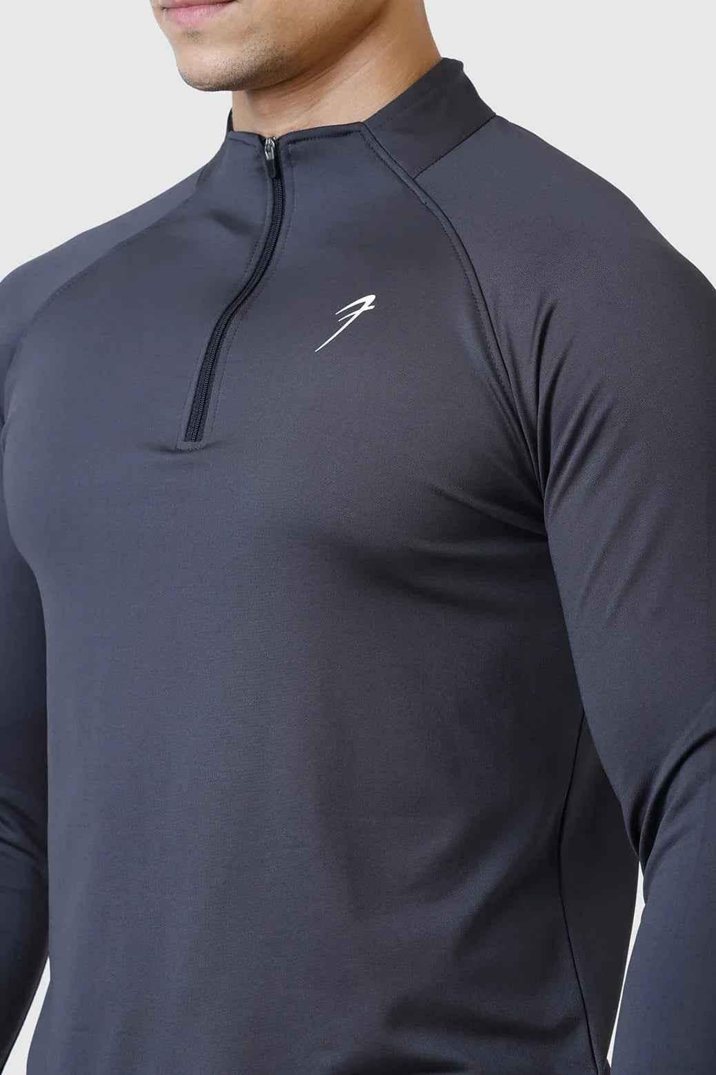 Dark grey Fuaark Nz Rush Pullover T-shirt displayed flat, featuring a casual fit and soft fabric for everyday wear.