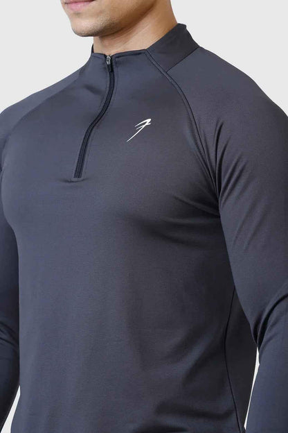 Dark grey Fuaark Nz Rush Pullover T-shirt displayed flat, featuring a casual fit and soft fabric for everyday wear.