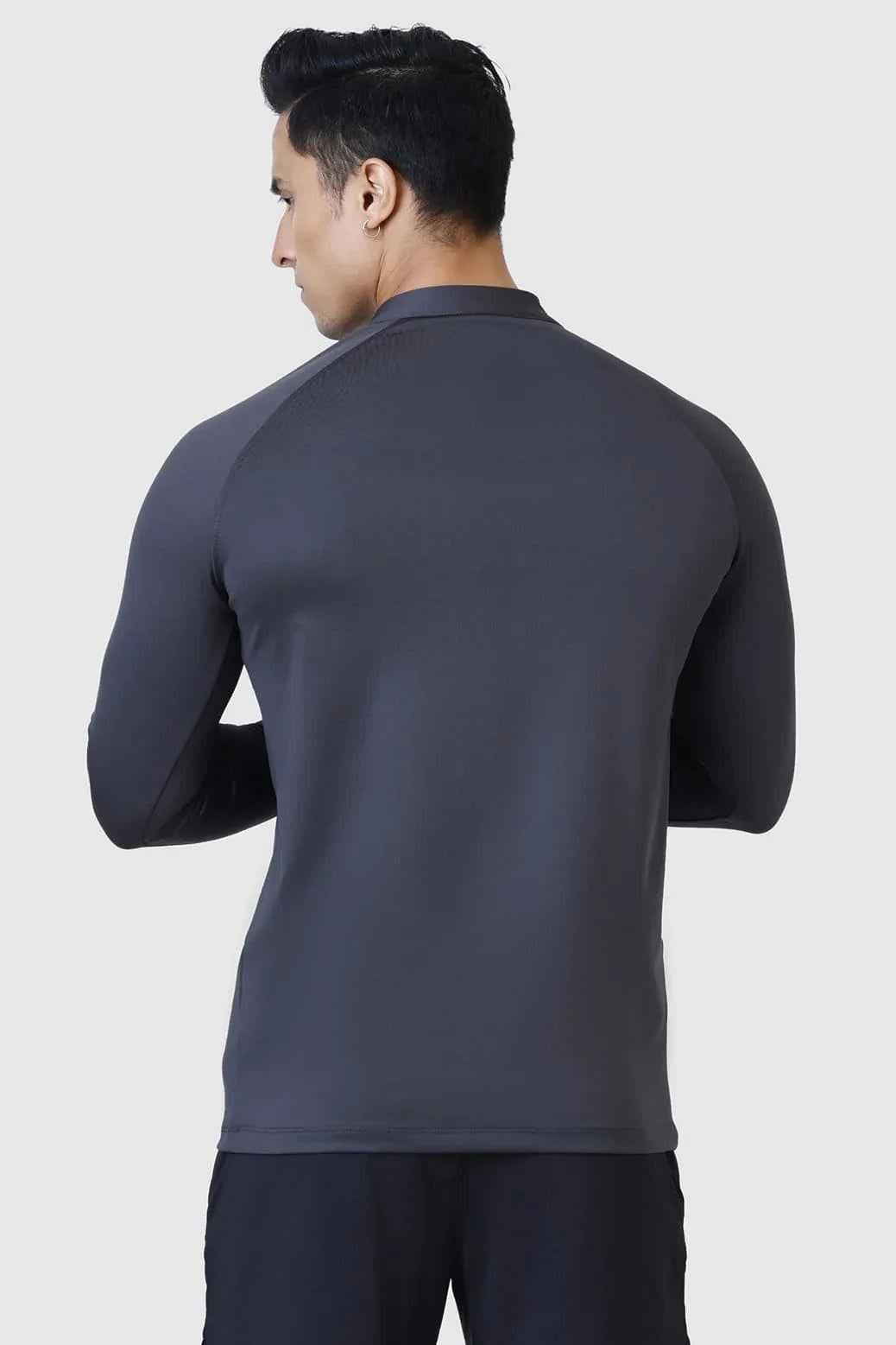 Dark grey Rush Pullover t-shirt from Fuaark Nz featuring a relaxed fit and soft fabric, displayed on a plain background.