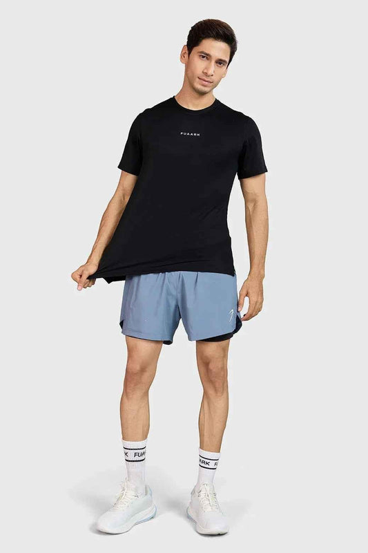Black Slate Running T-shirt by Fuaark Nz, casual men's T-shirt with a comfortable fit and minimalist design.