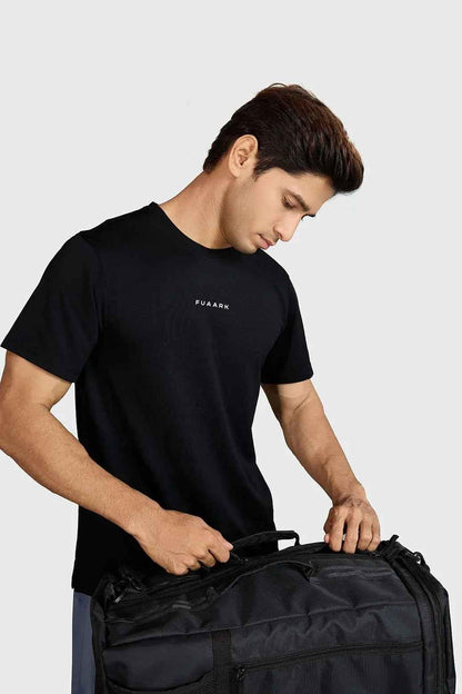 Black Slate Running T-shirt by Fuaark Nz, casual athletic T-shirt with a sleek design and comfortable fit.