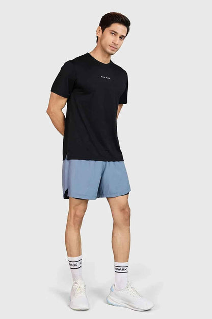 Black Slate Running T-shirt by Fuaark Nz featuring a sleek design and comfortable fit for active wear.