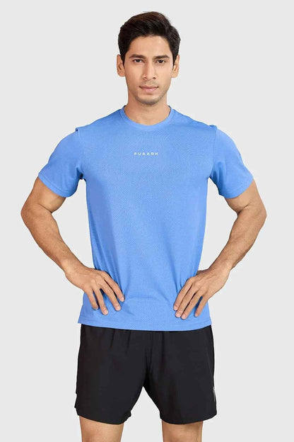 Blue Slate Running T-shirt by Fuaark Nz, casual men's T-shirt with athletic-inspired design and comfortable fit.