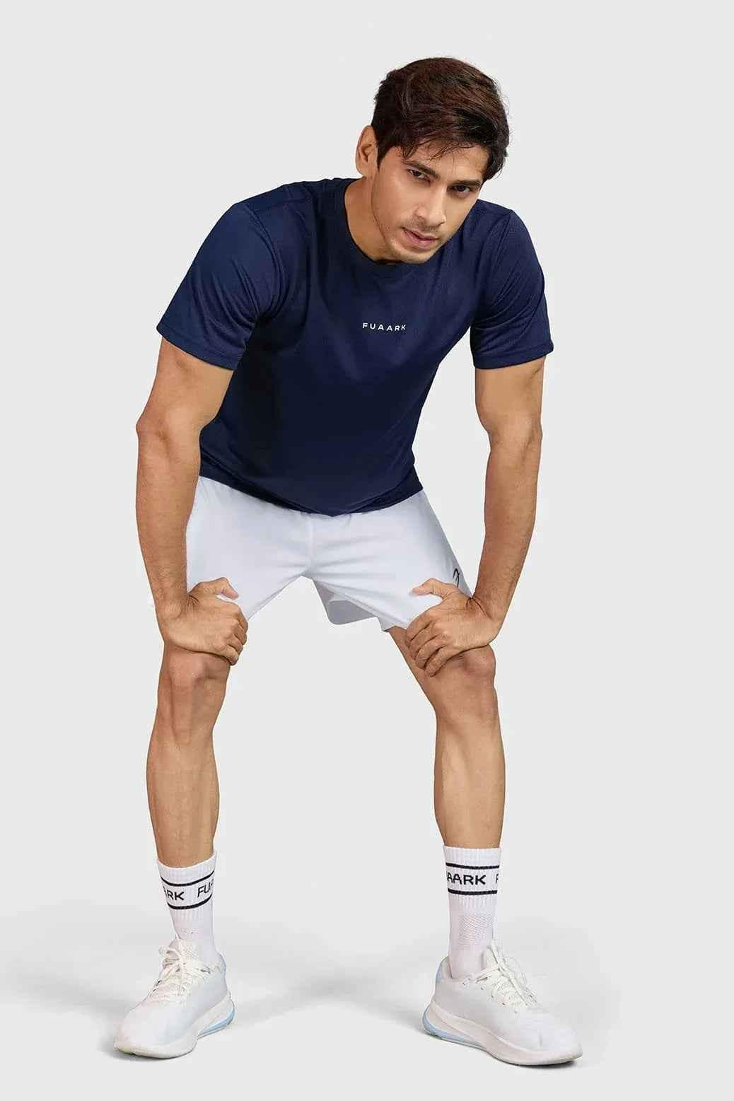 Navy Slate Running T-shirt by Fuaark Nz, lightweight casual T-shirt with athletic fit, displayed on a plain background