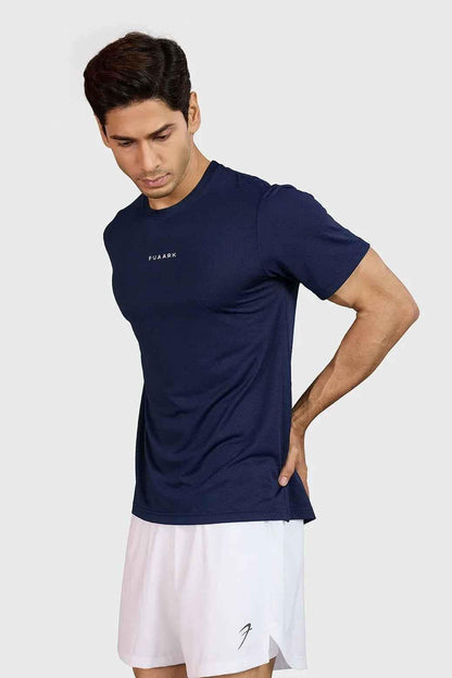 Navy Slate Running T-shirt by Fuaark NZ, casual athletic T-shirt with sleek design and comfortable fit, front view.