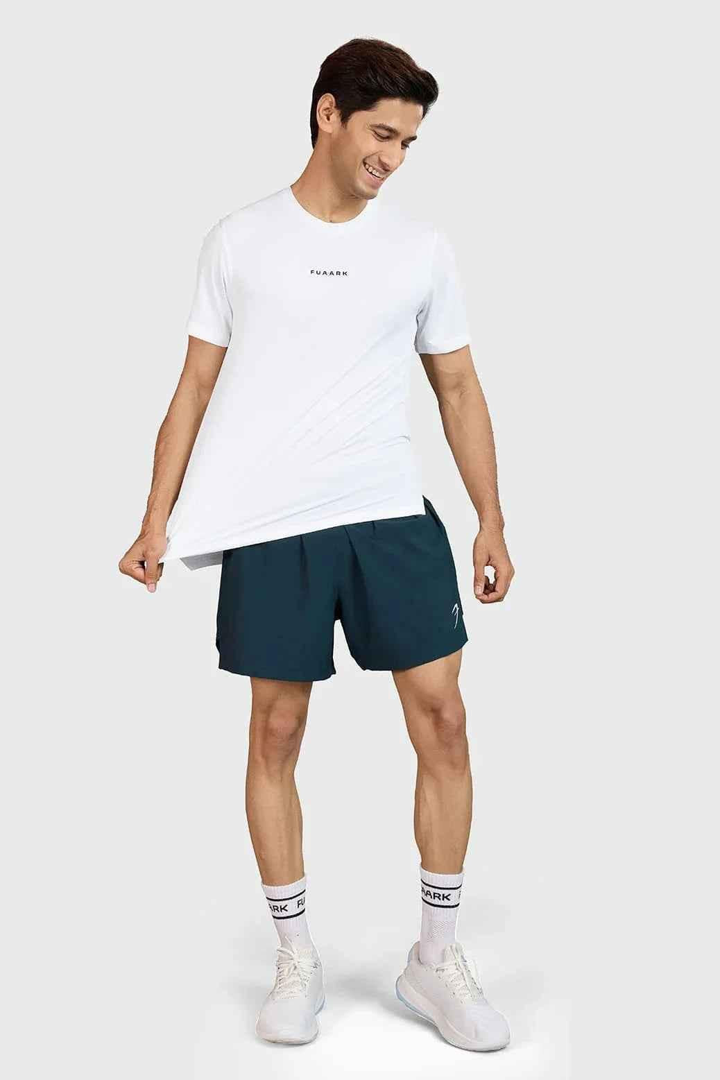 White Slate Running T-shirt by Fuaark Nz, featuring a comfortable fit and casual style, shown on a plain background.