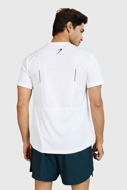 White Slate Running T-shirt by Fuaark Nz, featuring a sleek design and comfortable fit, shown on a plain background.