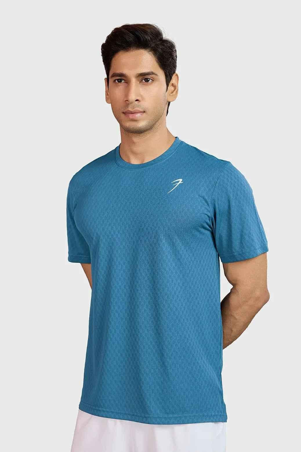 Teal Fuaark Nz Motion Running T-Shirt, lightweight breathable performance T-shirt for ultimate comfort during exercise.