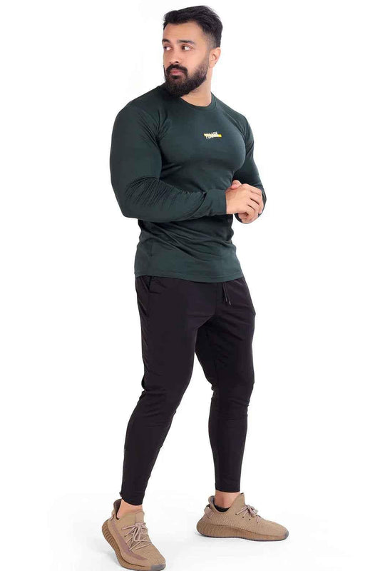 Fuaark Nz Tencil Green full sleeves T-shirt for men, casual style, comfortable cotton fabric, ideal for everyday wear