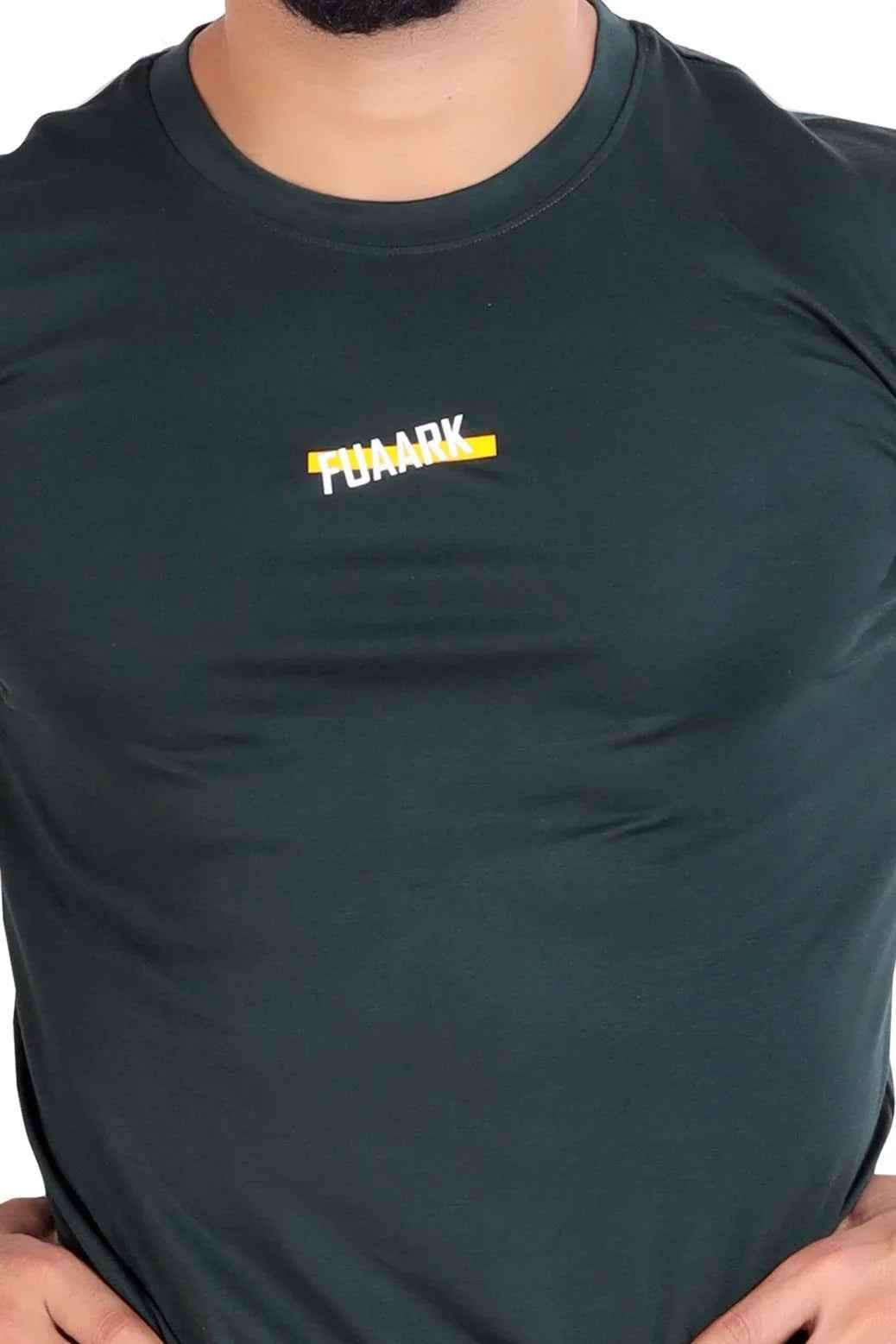 Green full-sleeve T-shirt by Fuaark Nz, made of soft fabric for comfort and stylish casual wear.