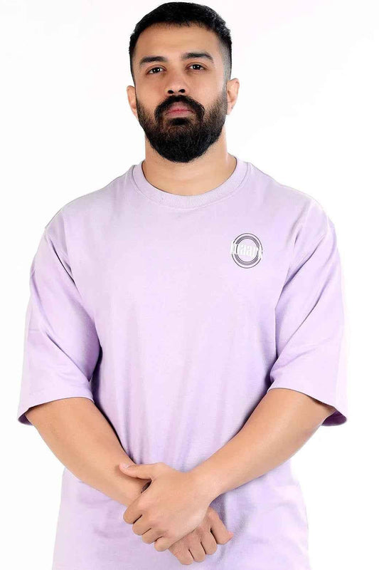 Lilac Zodiac oversized T-shirt by Fuaark Nz, featuring a relaxed fit and zodiac design on soft cotton fabric.