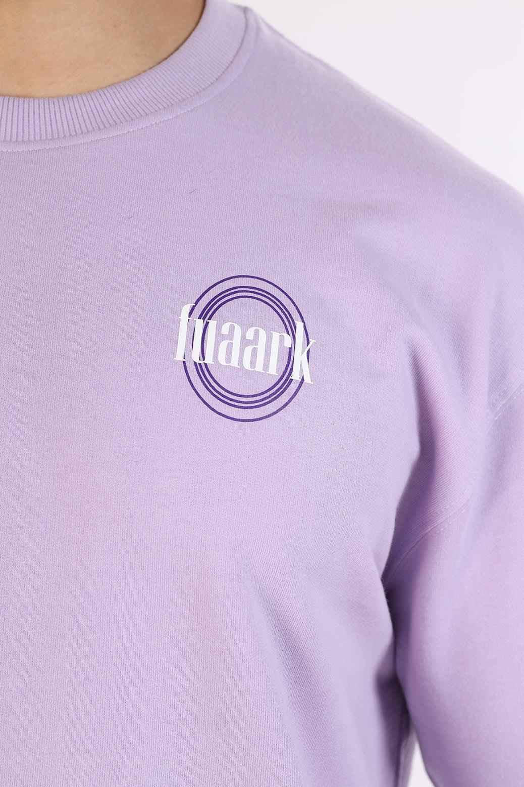Lilac oversized Zodiac T-shirt by Fuaark Nz featuring celestial design and relaxed fit, perfect for casual wear.