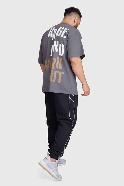 Charcoal Rage oversized T-shirt by Fuaark Nz, made for effortless comfort, shown in a relaxed fit style.