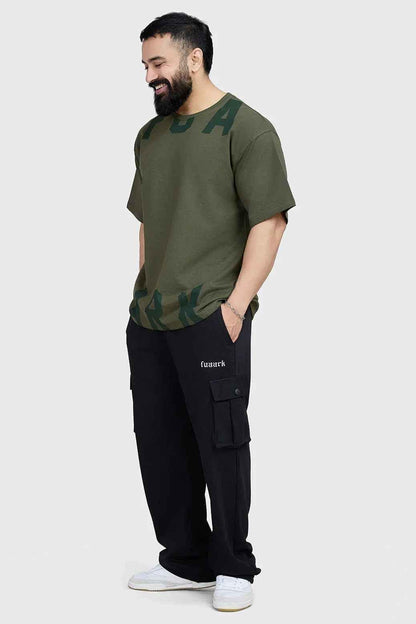 Fuaark Nz oversized olive T-shirt for women, relaxed fit with soft fabric and casual style, perfect for effortless everyday wear.