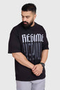 Fuaark Nz oversized black T-shirt for men, casual style, soft fabric, relaxed fit, perfect for comfort and everyday wear.