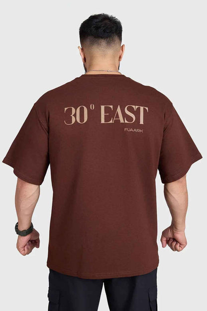 Unisex oversized coffee-colored T-shirt by Fuaark Nz, casual fit, soft fabric, designed for ultimate comfort and relaxed style.