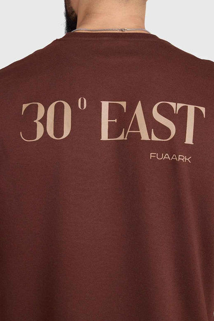 Unisex oversized coffee-colored T-shirt by Fuaark Nz, casual fit, soft fabric, perfect for comfortable everyday wear.