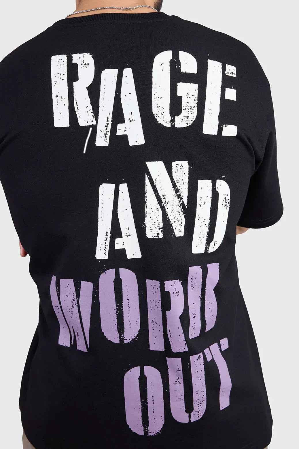 Unisex oversized black Rage T-shirt by Fuaark Nz, showcasing a relaxed fit and comfortable fabric for stylish casual wear.