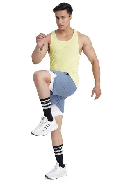 Fuaark NZ Checks Lime Running Tank top, lightweight breathable moisture-wicking performance tank for active wear.