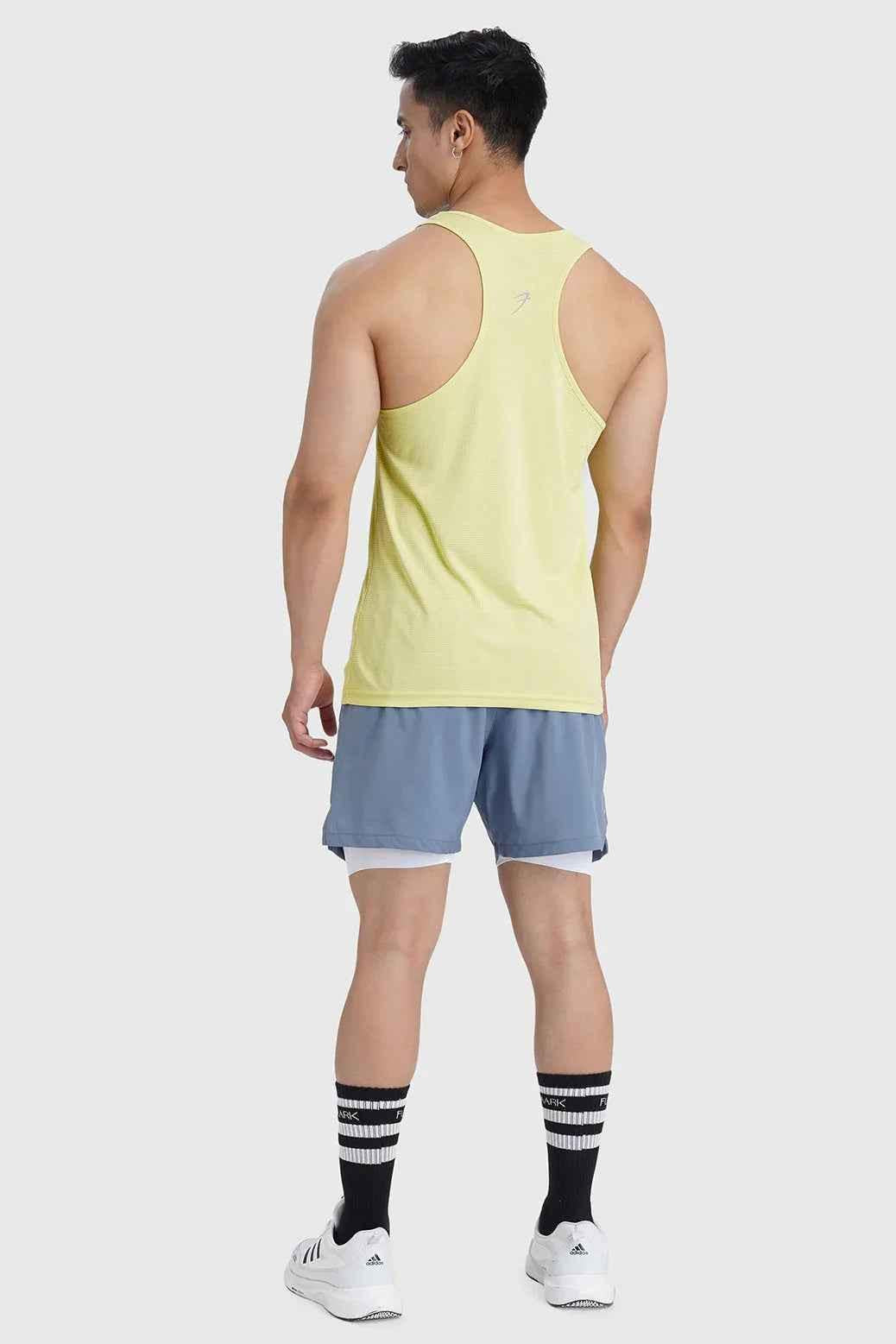 Fuaark Nz Checks Lime Running Tank top, lightweight and breathable performance tank with moisture-wicking fabric for active wear.