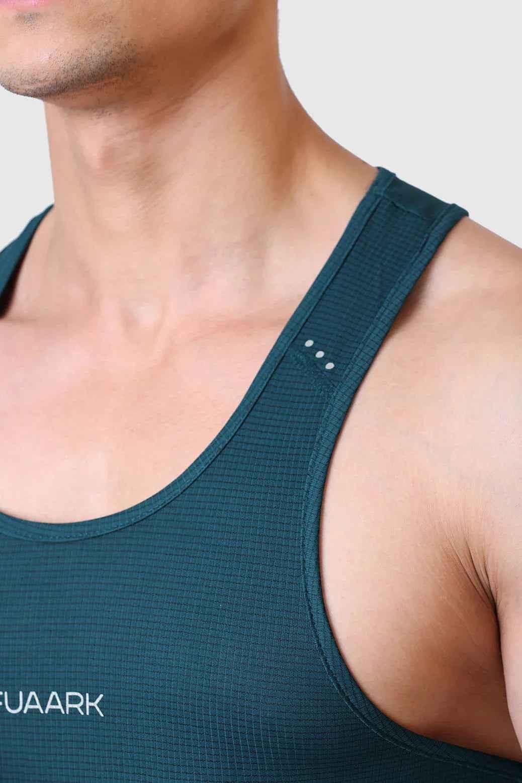 Fuaark Nz green checks running tank top for women, lightweight athletic sleeveless top perfect for workouts and running.