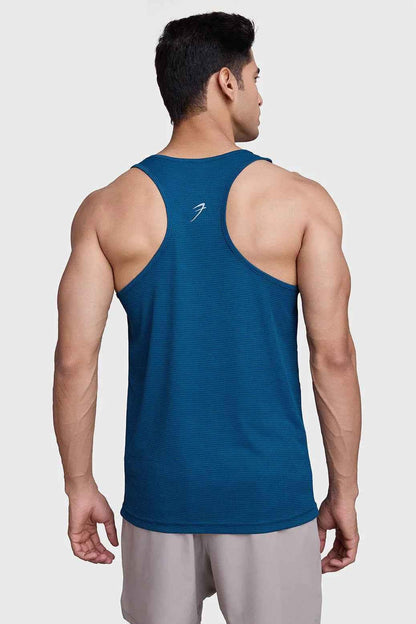 Fuaark Nz teal checks running tank top for women, sleeveless athletic top with a comfortable fit and stylish design.