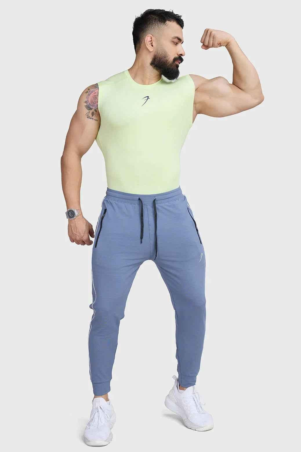 Fuaark Nz lime compression sleeveless tank top for men, athletic fit, breathable fabric, sleeveless design for workout and active wear.