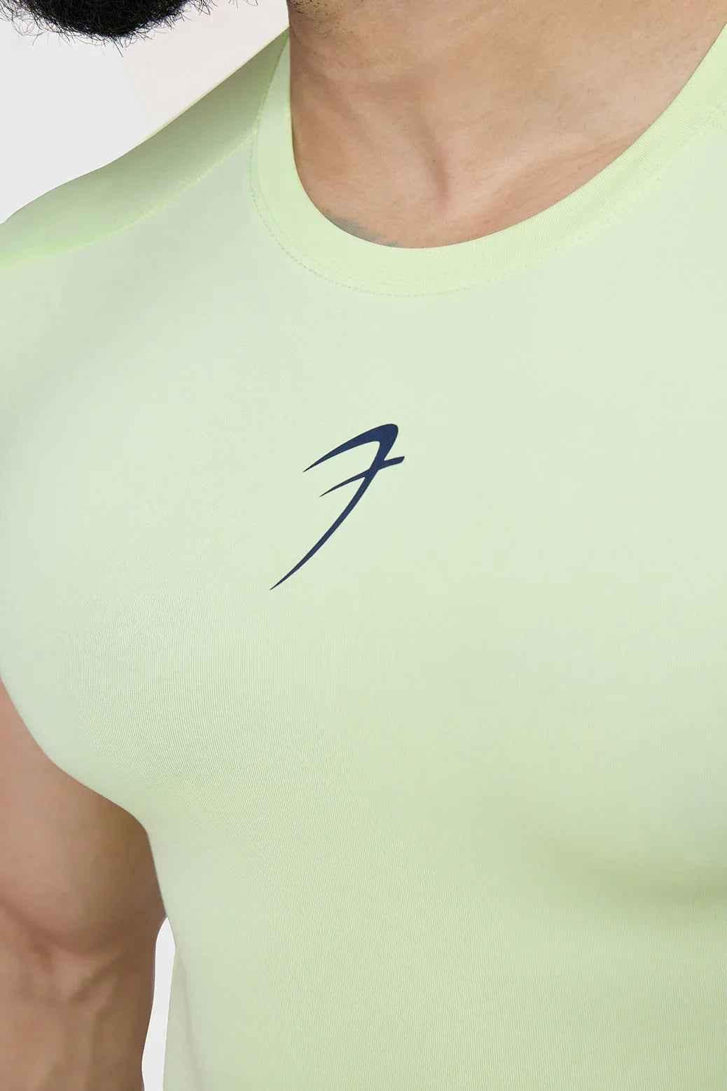 Fuaark Nz lime compression sleeveless tank top, lightweight athletic shirt for workout or active wear.